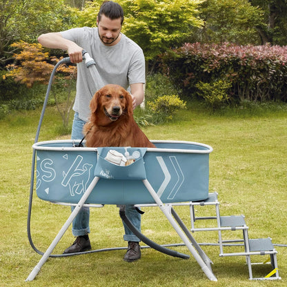 Furesh Big Dipper Foldable Dog Bath with Stairs – Elevated Pet Wash Station - Paw Fit Gears