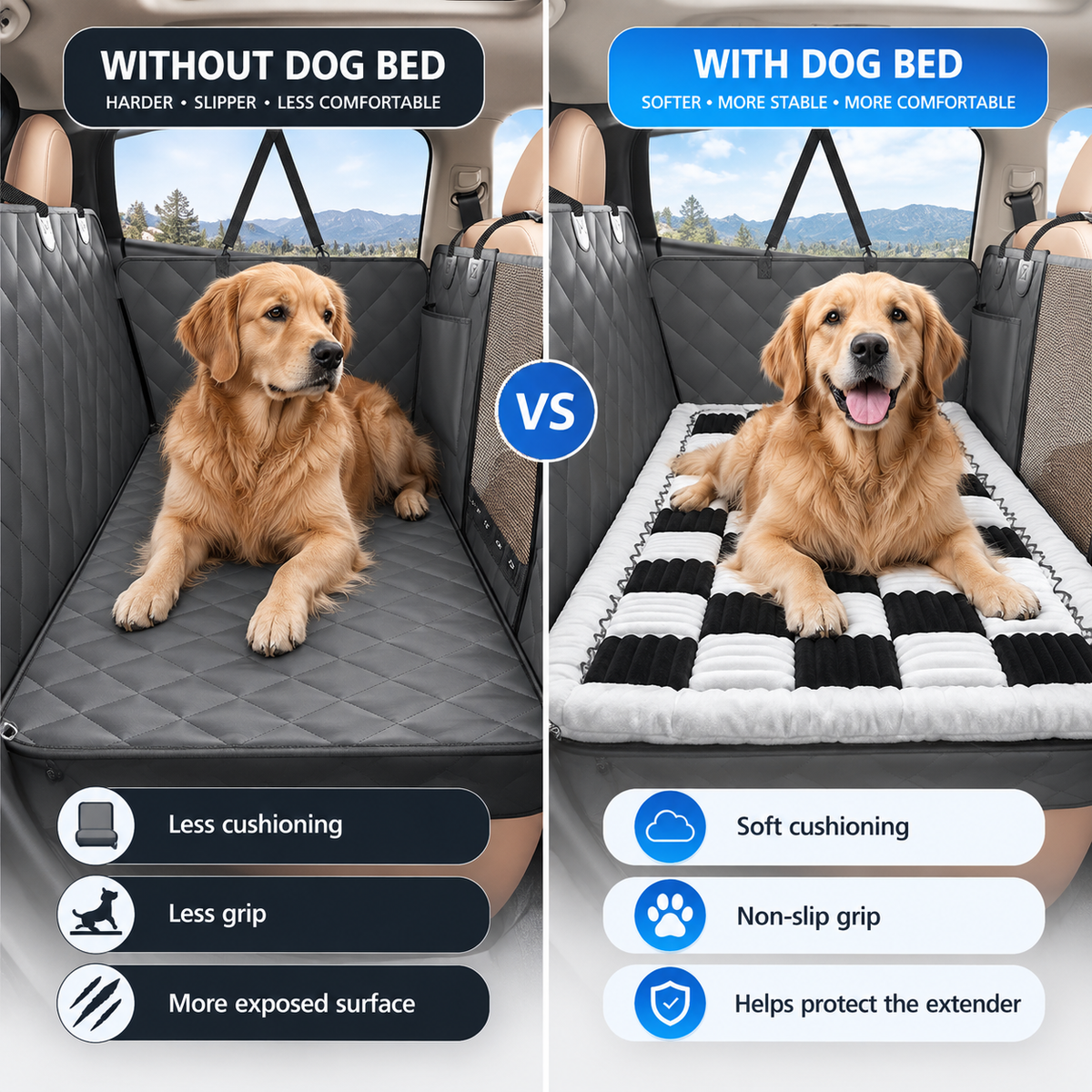 Dog Car Back Seat Bed