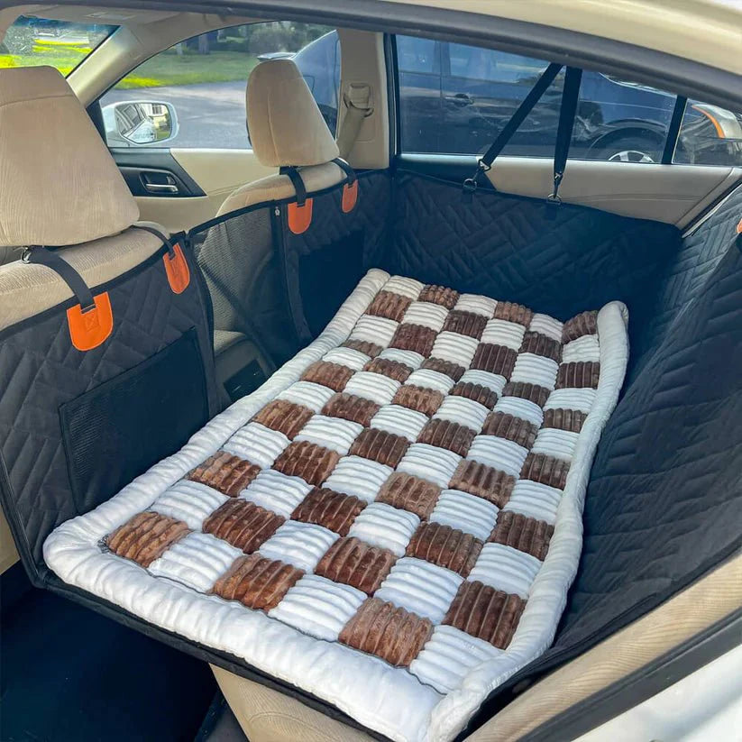 6 - In - 1 Dog Car Seat Cover for Back Seat, Waterproof Dog Car Hammock with Mesh Window, Non - Slip Pet Backseat Protector for Cars, Trucks and Suvs - Paw Fit Gears