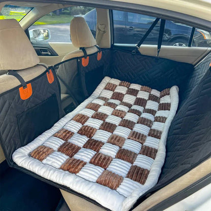 6 - In - 1 Dog Car Seat Cover for Back Seat, Waterproof Dog Car Hammock with Mesh Window, Non - Slip Pet Backseat Protector for Cars, Trucks and Suvs - Paw Fit Gears