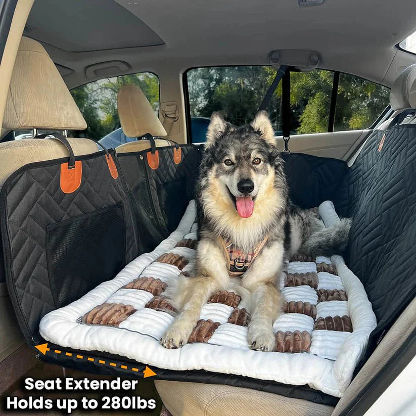 6 - In - 1 Dog Car Seat Cover for Back Seat, Waterproof Dog Car Hammock with Mesh Window, Non - Slip Pet Backseat Protector for Cars, Trucks and Suvs - Paw Fit Gears