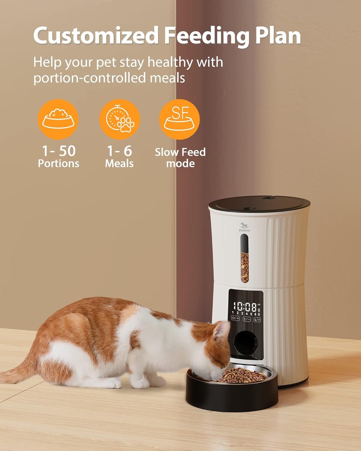 Petory Automatic Cat Feeder – 4L Timed Dispenser with Voice & Battery Backup - Paw Fit Gears
