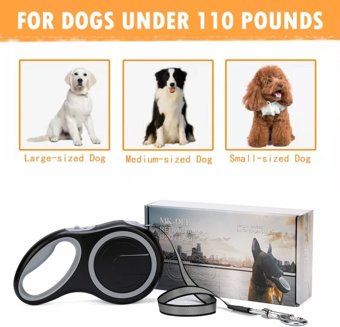 26ft Retractable Dog Leash – Heavy Duty for Dogs up to 110 lbs - Paw Fit Gears