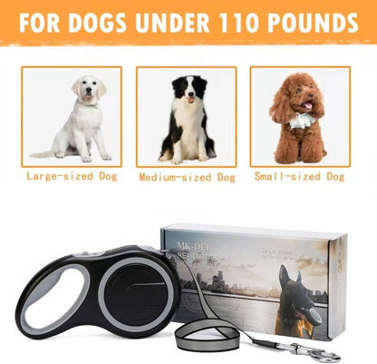 26ft Retractable Dog Leash – Heavy Duty for Dogs up to 110 lbs - Paw Fit Gears